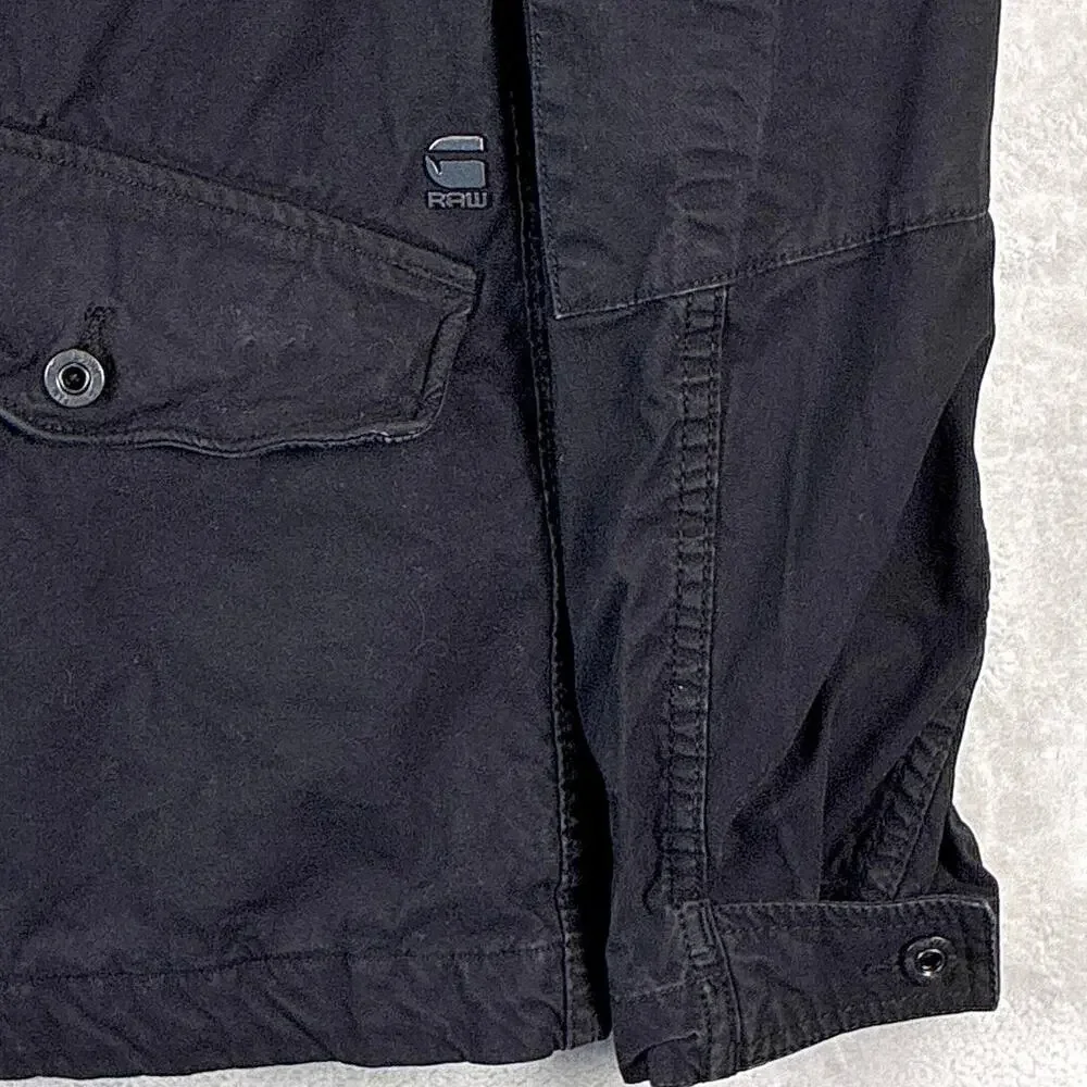 G Star Raw Overshirt Jacket Mens M Black Vodan Denim Indie Luxury Moto Y2K